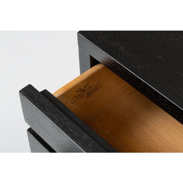 Pair of Ebonized Three-Drawer Nightstands by American of Martinsville For Sale - Image 11 of 12