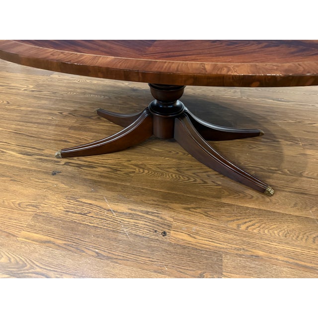 Georgian Oval Mahogany Cocktail Table by Leighton Hall - Showroom Sample For Sale - Image 14 of 17