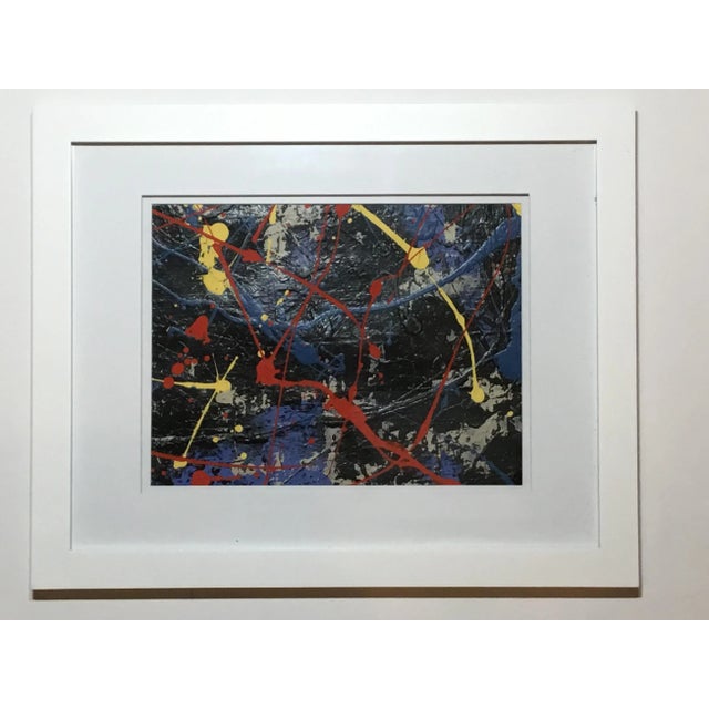 This is a beautiful acrylic on canvas painting in the style of Jackson Pollock. The piece displays a great colorful...