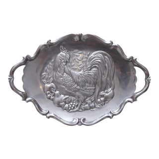 Late 20th Century Lenox Pewter Turkey Serving Platter For Sale
