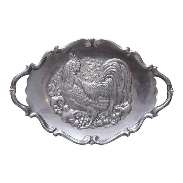 Late 20th Century Lenox Pewter Turkey Serving Platter For Sale