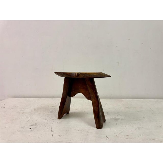 Mid-Century Rustic Wooden Slab Stool, 1960s For Sale - Image 11 of 14