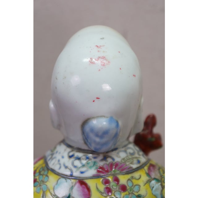 Antique Shouxing Famille Rose Polychrome Incense Burner Longevity Figurine 18" For Sale - Image 13 of 17