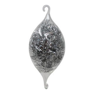 Silver Murano Glass Christmas Ornament For Sale