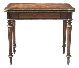 Mid 19th Century Louis Napoleon Kingwood Marquetry and Ormoly Mounted Fold Top Console Game Table