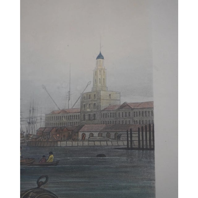 Sculpture Materials English the Royal Navy Ships Vintage Colored Engraving For Sale - Image 7 of 12