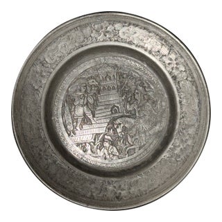 3 Vintage (1940’s) Qajar/Mughal Set of Plates Featuring Classical Hunting Scene For Sale