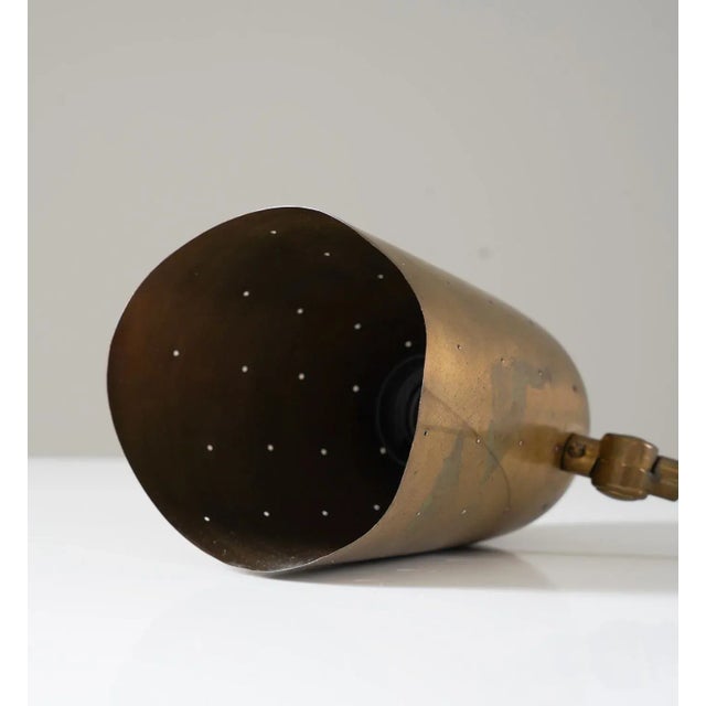Mid-Century Swedish Perforated Brass Table Lamp, 1940s For Sale - Image 4 of 9