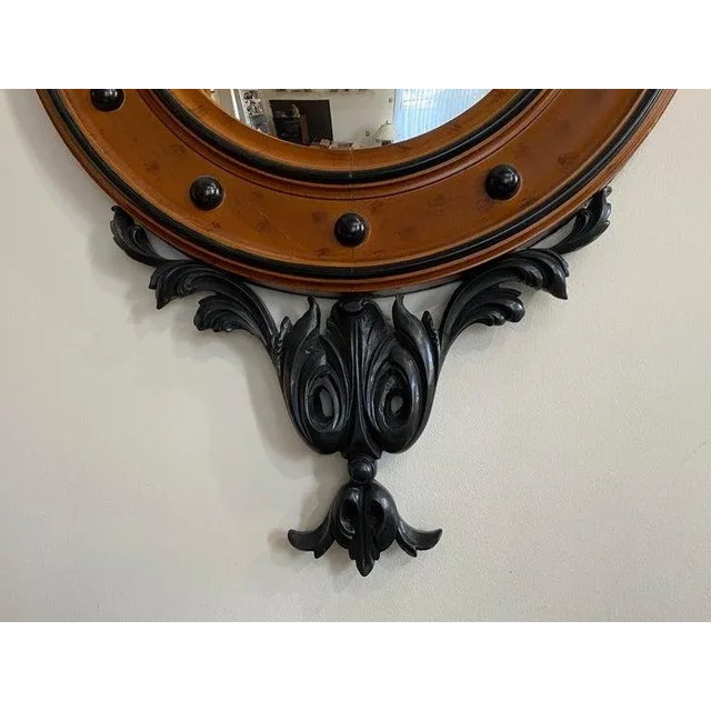 Brown 1940s Regency Style Bulls Eye Eagle Mirror For Sale - Image 8 of 8