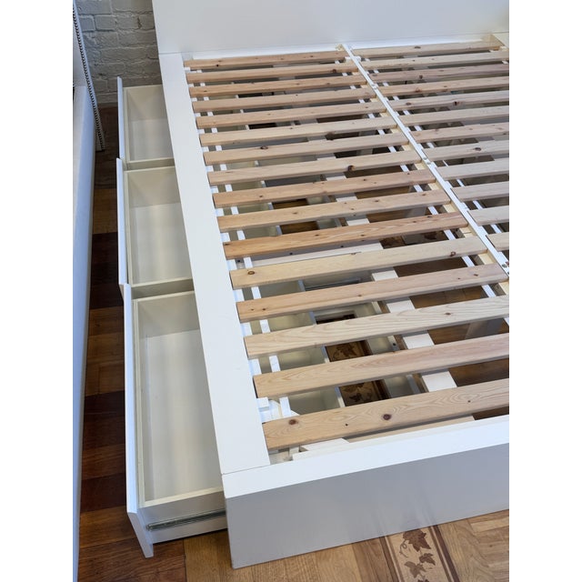 Queen Size West Elm Storage Bed Frame. Chairish