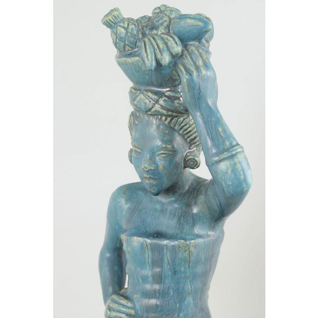 Art Deco Sculpture in Stoneware by Harald Salomon for Rörstrand, 1940s For Sale - Image 4 of 6