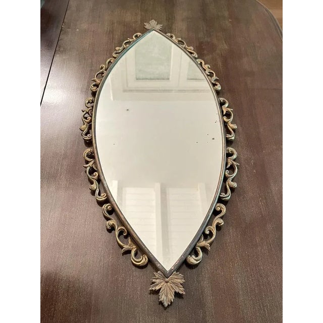 Beige Italian Bronze Wall Mirror, 1950s For Sale - Image 8 of 11