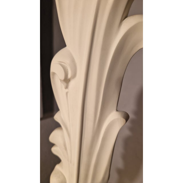 1940s Vintage Floor Lamp in White Lacquered Wood with Floral Decorations from Fontana Arte, 1940s For Sale - Image 5 of 15