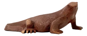 Large Carved Komodo Dragon Walrus Sculpture, 1970s