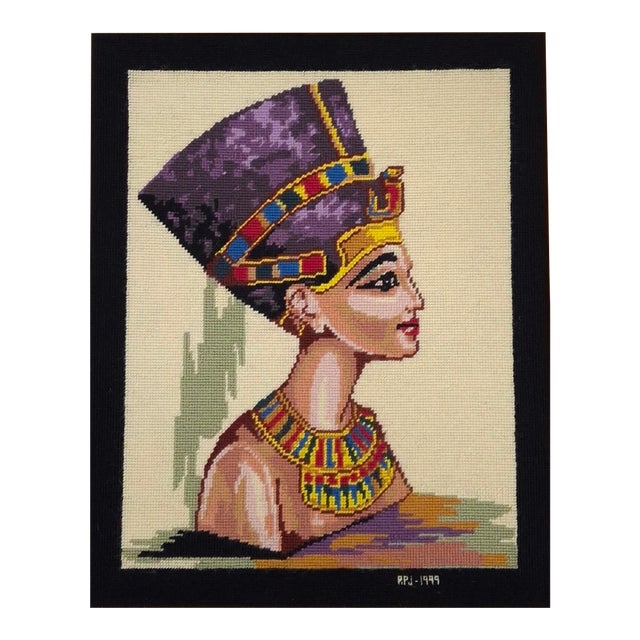 Rosemary Pipkin Jackson (American 20th Century), Nefertiti Needlework Panel, Signed For Sale