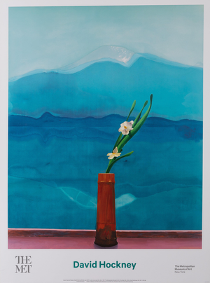 Mount Fuji and Flowers Poster after David Hockney