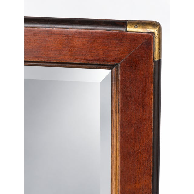 Campaign National Mt. Airy Campaign-Style Beveled Mirror For Sale - Image 3 of 6