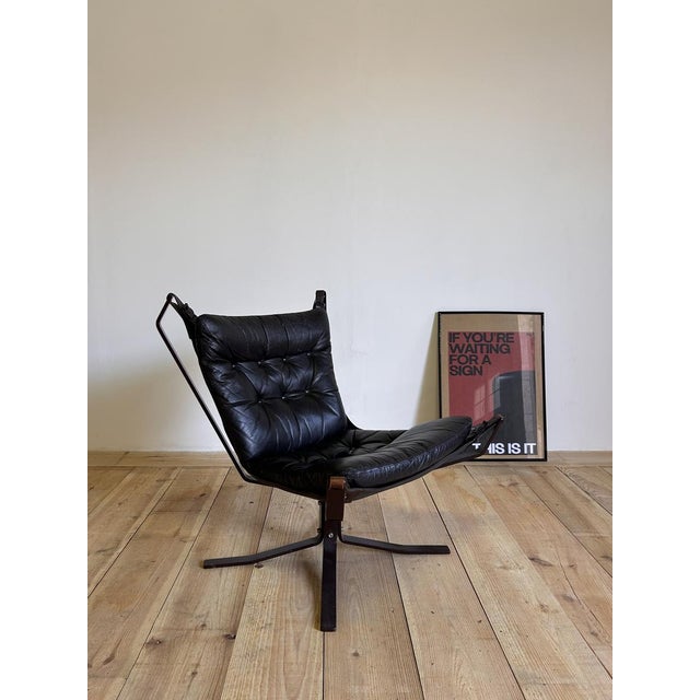 Black Falcon Armchair attributed to Sigurd Ressell, 1970s For Sale - Image 8 of 8