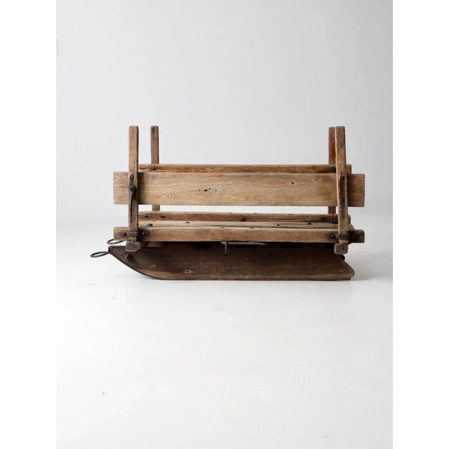 Antique Primitive Wooden Sled For Sale - Image 6 of 13