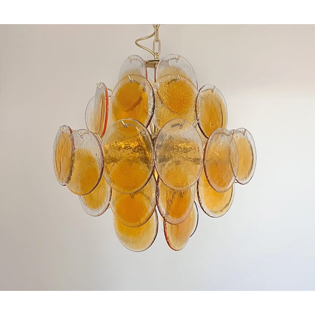 Vintage Italian Amber Murano Glass Chandelier, 1990s For Sale - Image 18 of 18