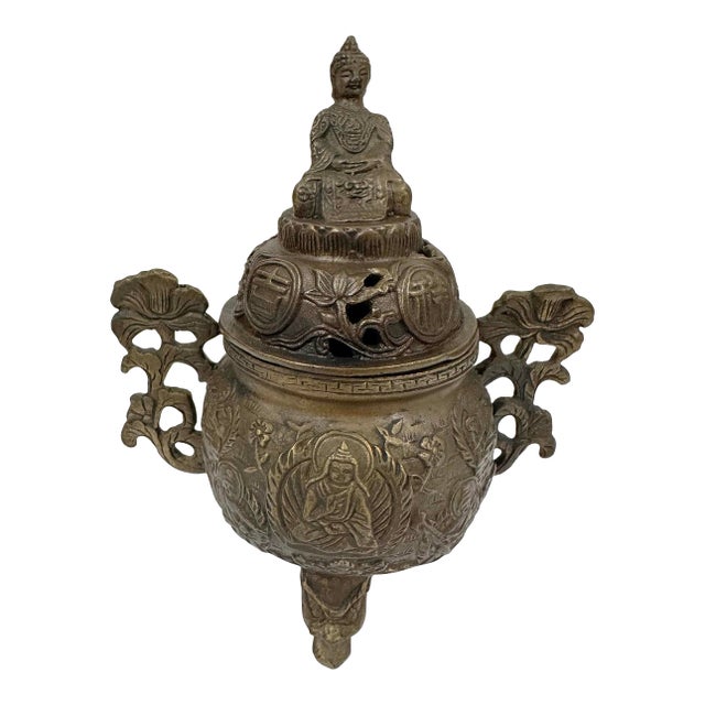 Mid 20th Century Tibetan Buddhist Tripod Incense Burner (Censer) For Sale