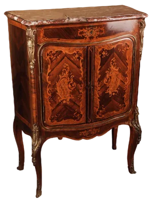 19th Century Napoleon III Inlaid Cabinet in Louis XV Style, 1890s