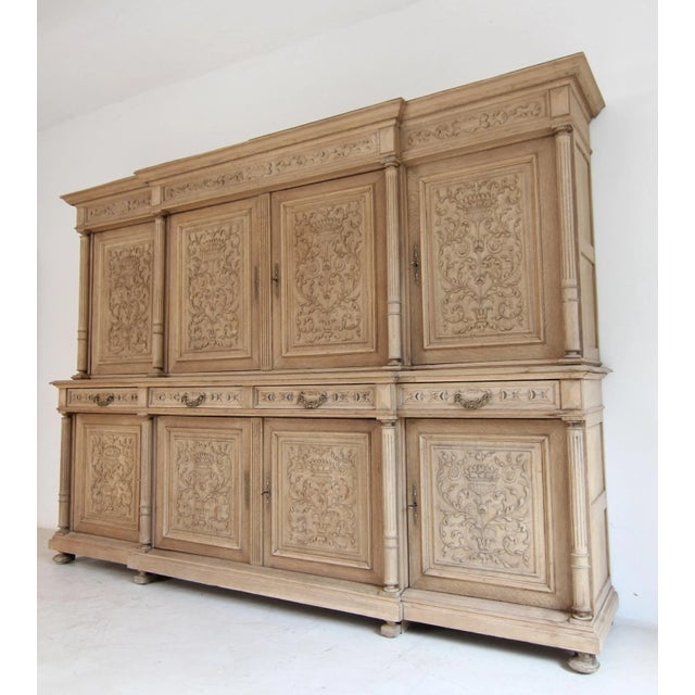 Large Late 19th Century Bleached Oak Cabinet For Sale - Image 4 of 18