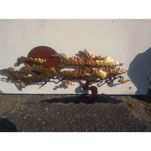 Late 20th Century Late 20th Century Bijan Painted Metal And Copper Wall Sculpture For Sale - Image 5 of 5