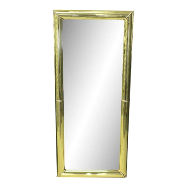 80s Modern Disco Gold Full Length Wall or Floor Mirror For Sale