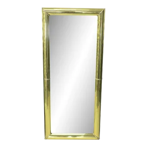 80s Modern Disco Gold Full Length Wall or Floor Mirror