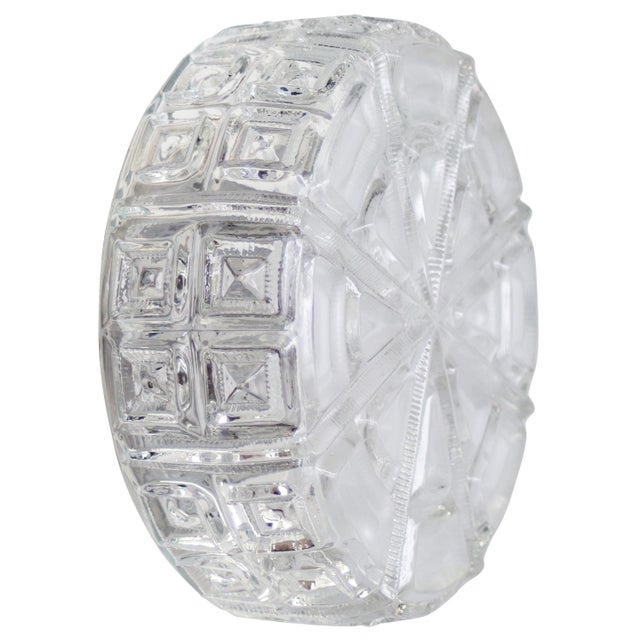 Mid-Century Round Clear Glass Sconce For Sale - Image 8 of 8
