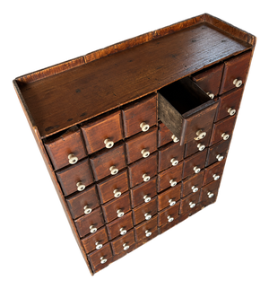 Antique 38-Drawer General Store & Apothecary Cabinet With Original Metal Drawers