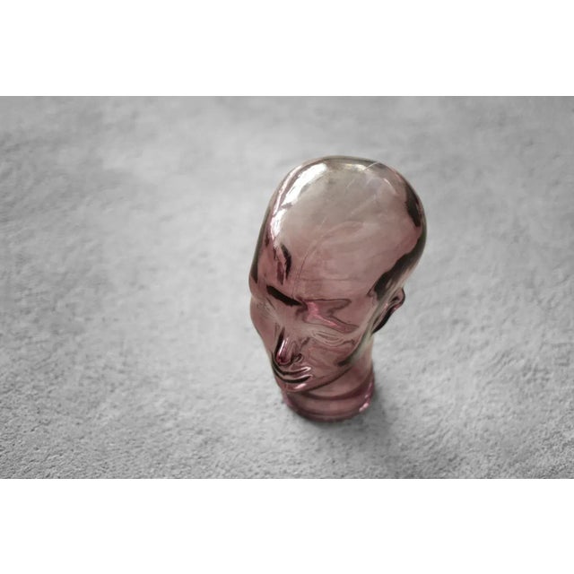 German Mid-Century Modern Pink Glass Head, 1970s For Sale - Image 6 of 8
