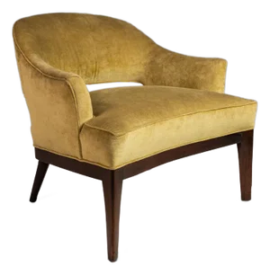Mid-Century Modern Saber Leg Lounge Chair in Walnut & Original Fabric After Harvey Probber, Usa, Circa 1970s