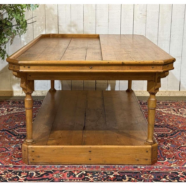 19th Century English Trades Table in Fir Wood For Sale - Image 3 of 18
