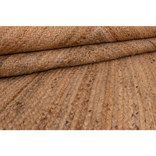 Textile Soft Sea Green Jute Scallop Hand Made Rug - 3'x12' For Sale - Image 7 of 9