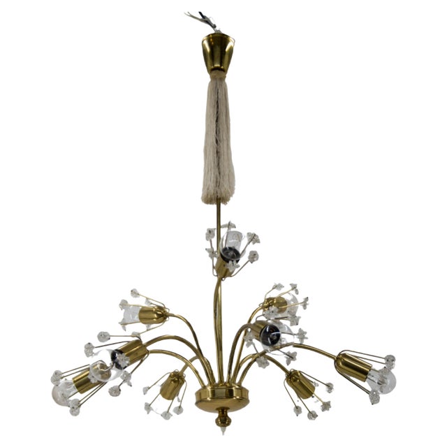 9-Light Chandelier by Emil Stejnar for Rupert Nikoll, Austria, 1950s For Sale
