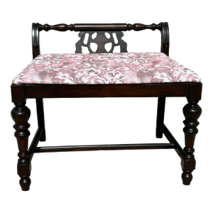 Vintage 20th Century Mahogany Wood Vanity/Dressing Area Boudoir Bench