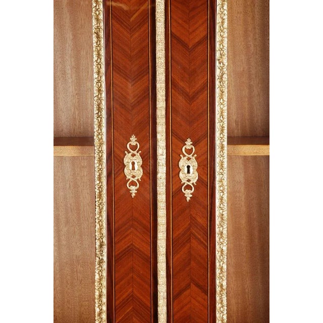 Brown 20th Century French Louis XIV Style Bookcase Cabinet For Sale - Image 8 of 11