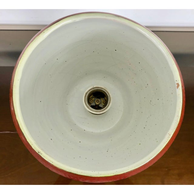1970s Brick Red Ceramic Table Lamp, Italy, 1960s For Sale - Image 5 of 11