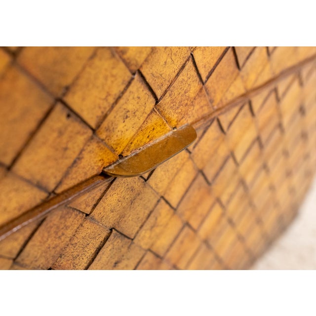 Maitland Smith Woven Leather Wrapped Lidded Chest Trunk For Sale In Philadelphia - Image 6 of 10