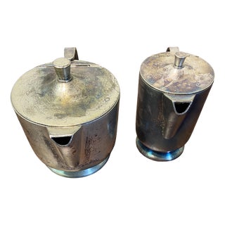 Silver-Plated Metal Teapots by Gio Ponti for Broggi, 1964, Set of 2 For Sale