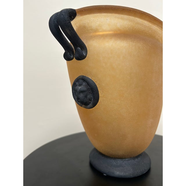 Italian Scavo Style Glass Amphora Vase With Lion Medallions For Sale - Image 14 of 18