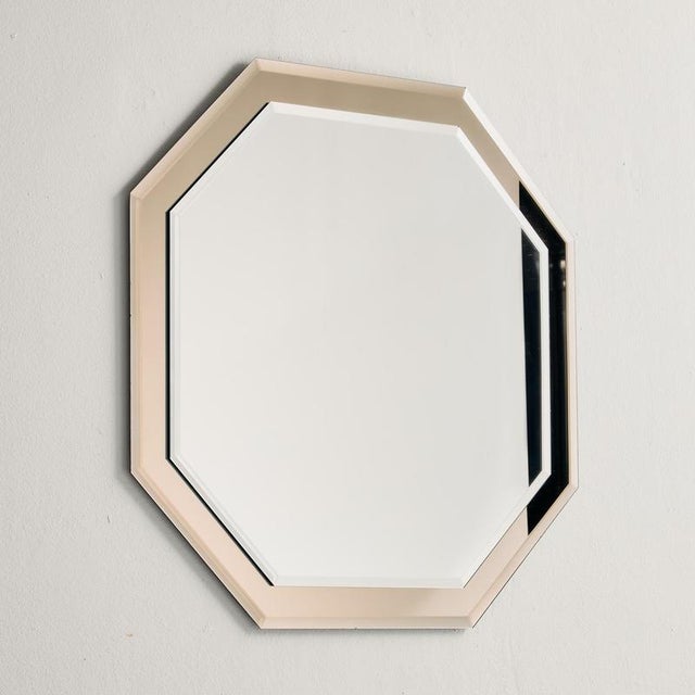 Vintage Octagonal Mirror in Metal, 1970s For Sale - Image 6 of 6