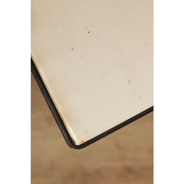 Mid 20th Century Mid Century Modern Industrial Marble Top Steel Console Bar Table For Sale - Image 5 of 12