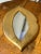 Vintage plaster mirror in the shape of lips, gilded with gold leaf. Structure in good condition, with some signs of age on...