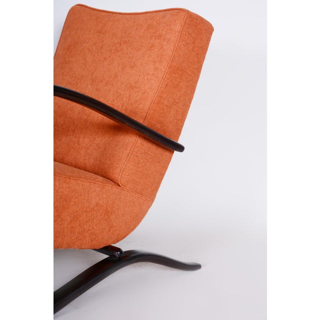 Wood Czech Art Deco Beech Armchair attributed to J. Halabala for Up Zavody, 1930s For Sale - Image 7 of 9