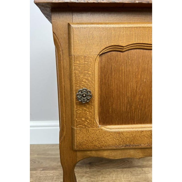 Vintage Louis French Oak Nightstands, Set of 2 For Sale - Image 9 of 14