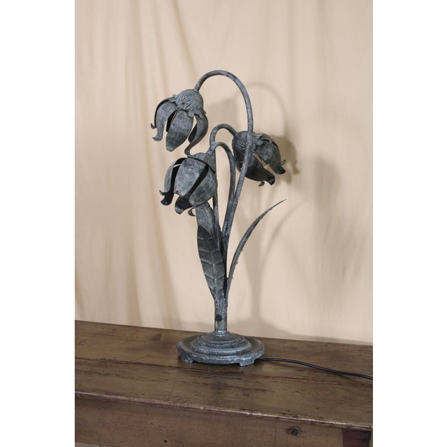 1950s Hollywood Regency Tulip Large Lamp For Sale - Image 10 of 15