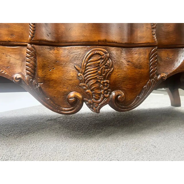John Widdicomb French Provincial Bombe Serpentine Burl Walnut Commode Dresser For Sale - Image 13 of 13
